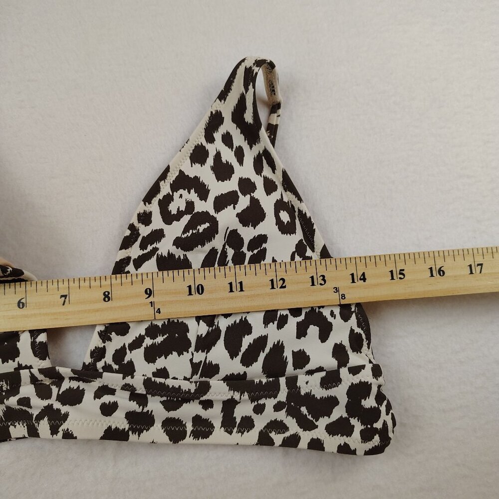 J Crew Animal Print Bikini Bathing Suit Top Sz Large - Picture 7 of 7